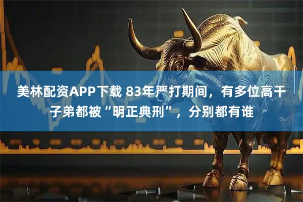 美林配资APP下载 83年严打期间，有多位高干子弟都被“明正典刑”，分别都有谁